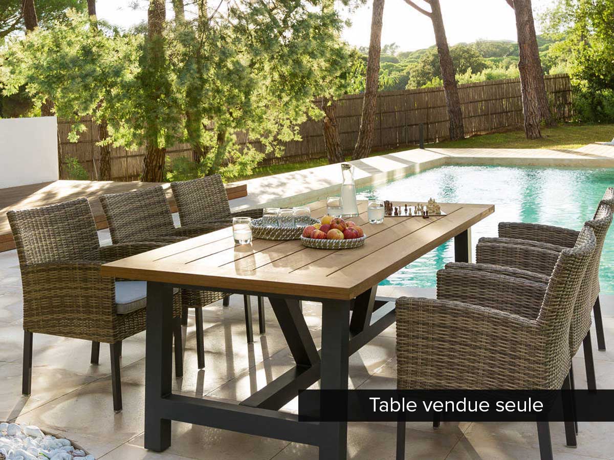Table de jardin rectangulaire Aura 6 places
