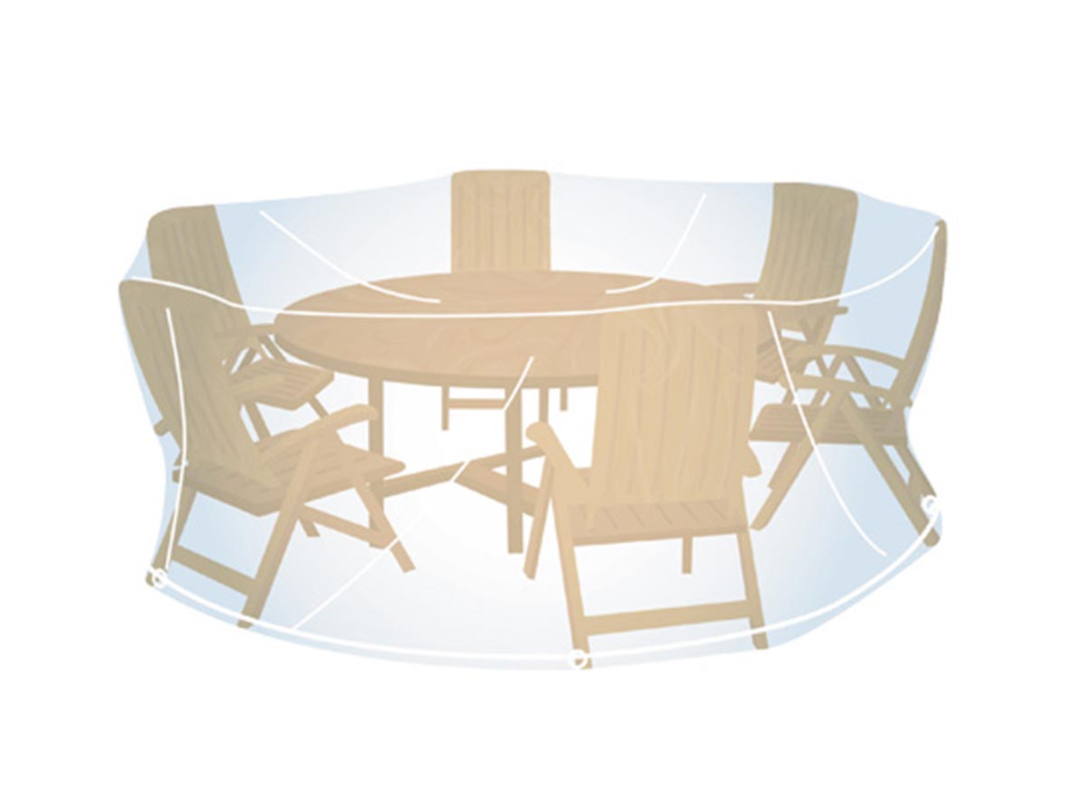 Housse de protection transparente pour salon de jardin rond taille L