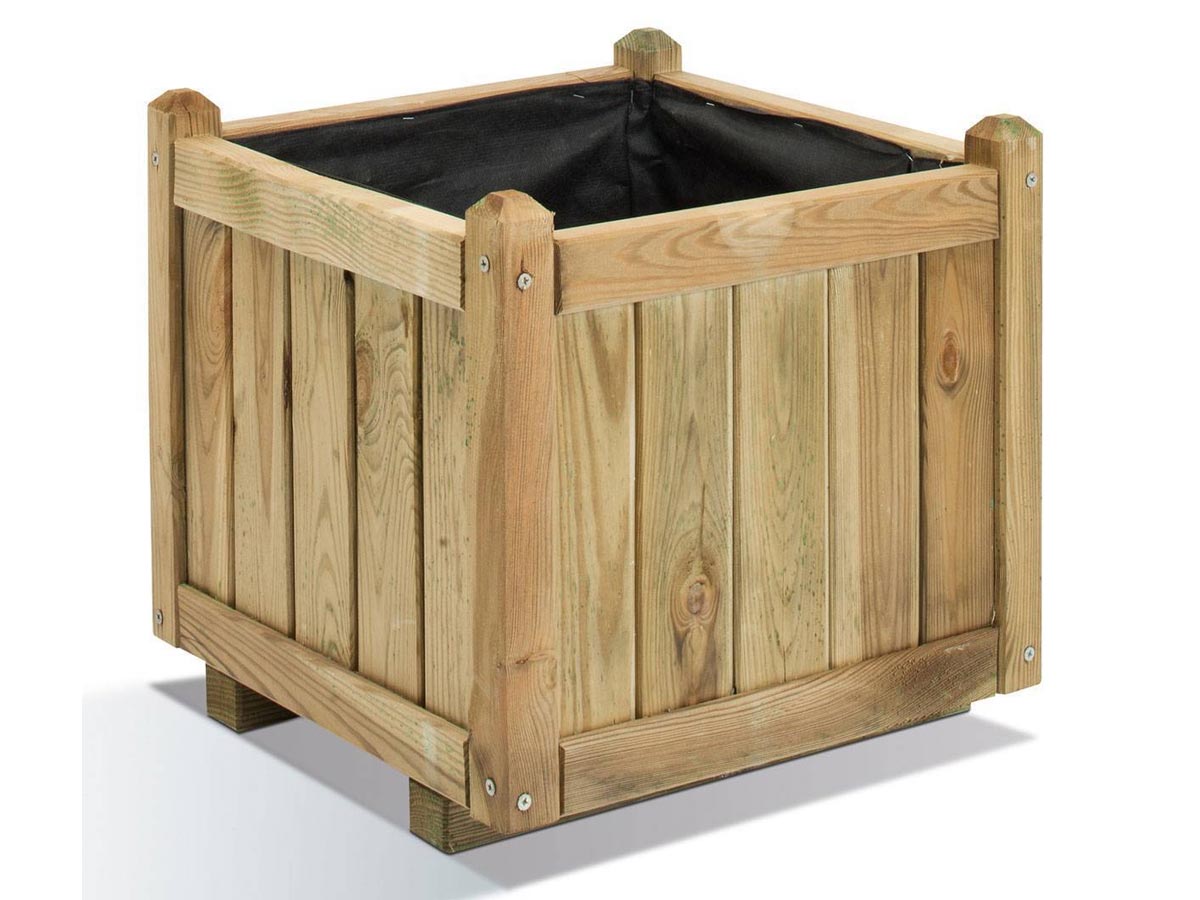 Jardinière bois carrée Vendôme 52L Jardipolys