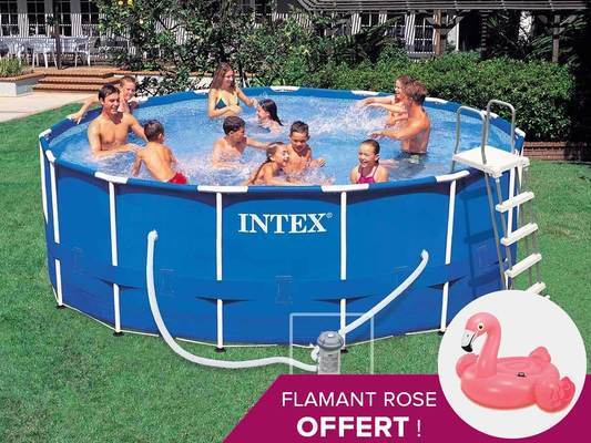 Piscine tubulaire Intex Metal Frame ronde 4,57 x 1,22 m