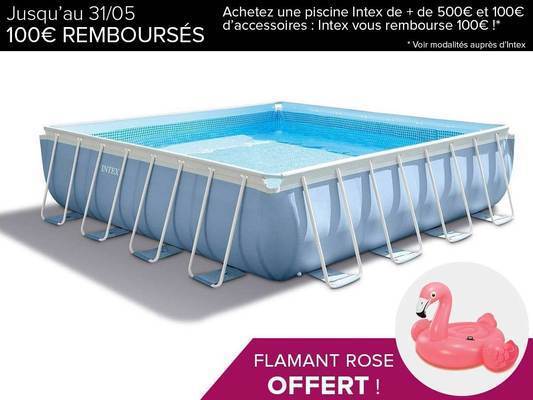 Piscine tubulaire carrée 4,27 x 4,27 x 1,07 m - Intex