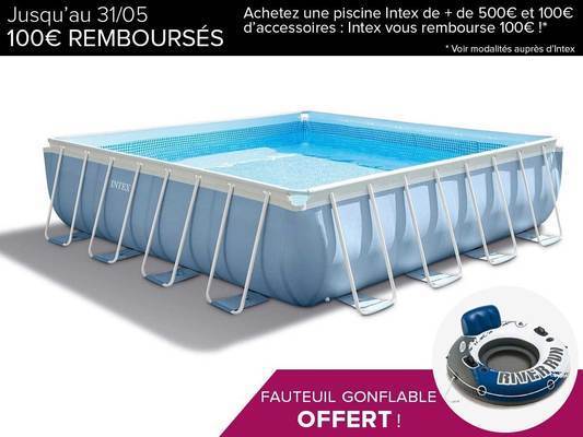 Piscine tubulaire carrée 4,88 x 4,88 x 1,22 m - Intex