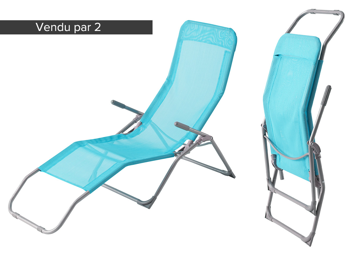 Lot de 2 transats en texaline Siesta Lagon