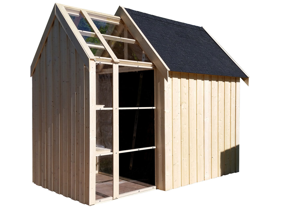 Abri de jardin bois Vertigo Serre 28 mm - 5,34 m²