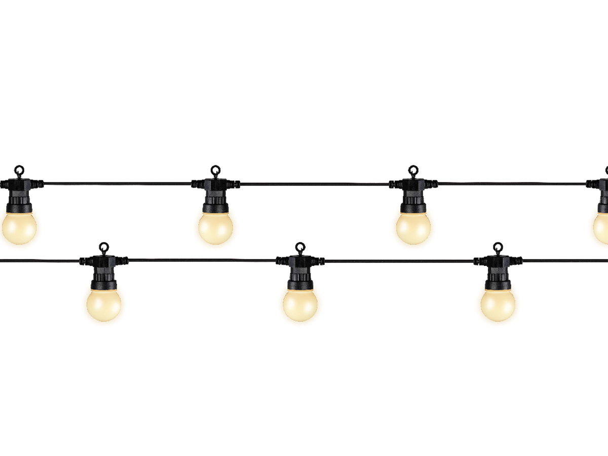 Guirlande lumineuse 20 Led ampoules fumées - Blanc chaud