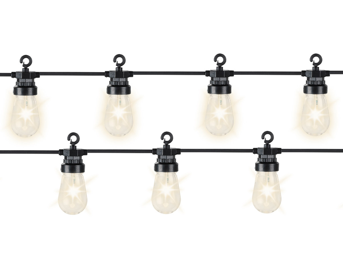 Guirlande lumineuse 20 Led ampoules transparentes - Blanc chaud
