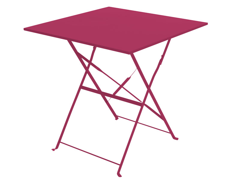 Table de jardin Hespéride carrée Camargue 70 x 70 cm Framboise