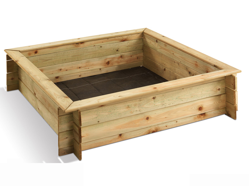Bac à sable carré en bois + Couvercle