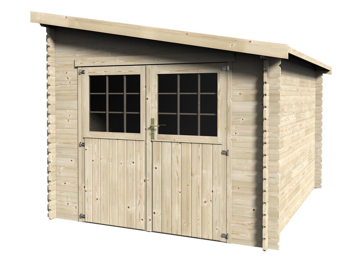 Abri de jardin bois Mono-pente 28 mm - 7,30 m²