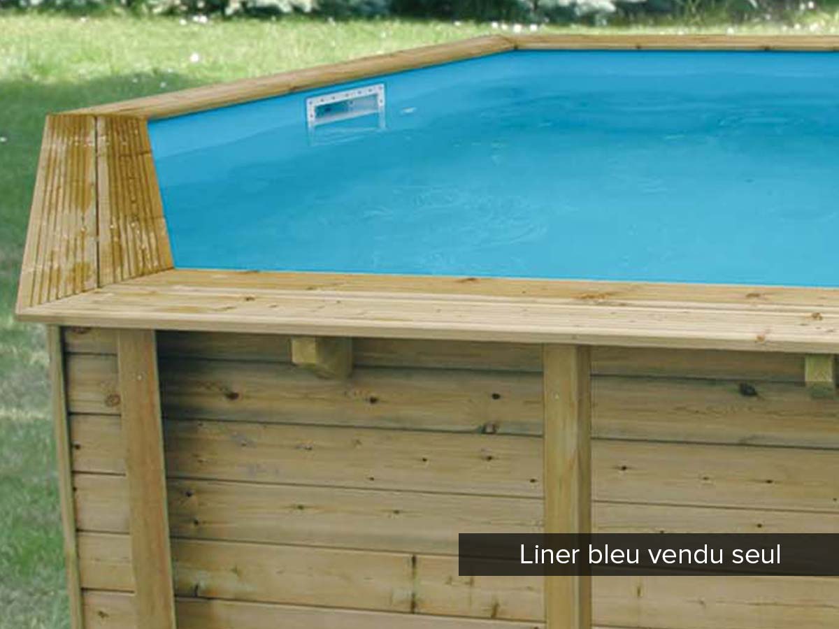 Liner seul pour piscine bois Azura Ø 4,10 x 1,20 m Bleu