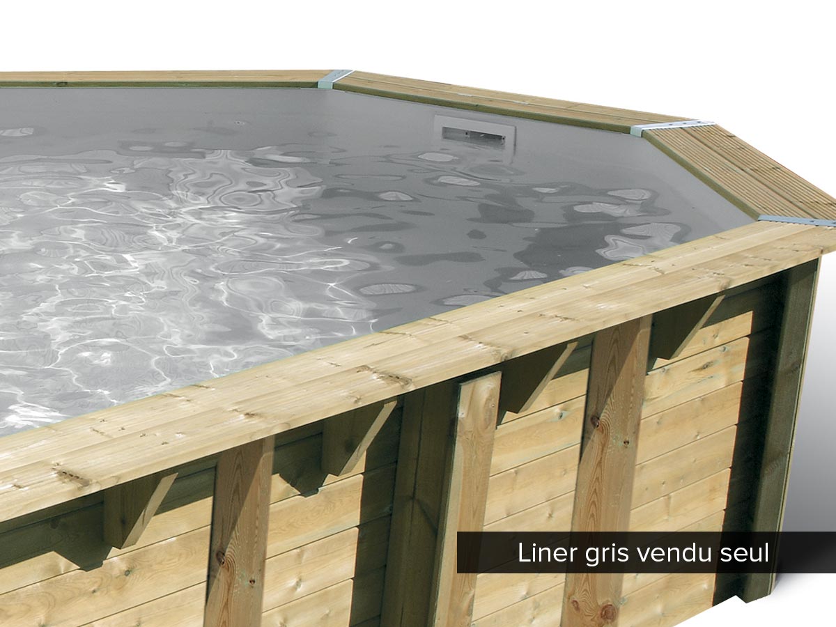 Liner seul pour piscine bois Océa 6,10 x 4,00 x 1,30 m Gris