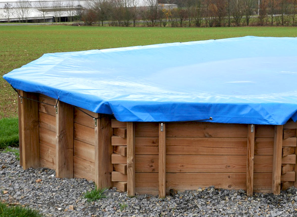 Bâche d'hivernage pour piscine bois octogonale 5,85 x 4,10 m - Sunbay