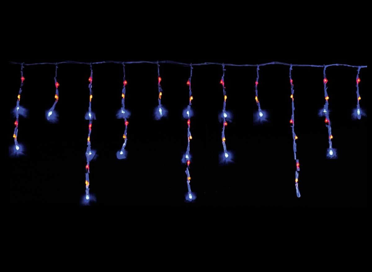 Guirlande de Noël rideau effet neige 120 LED - 1,90 m Bleu