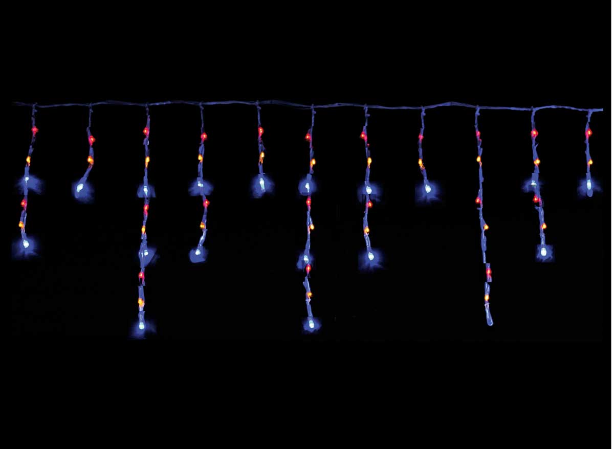 Guirlande de Noël rideau effet neige 240 LED - 3,90 m Bleu