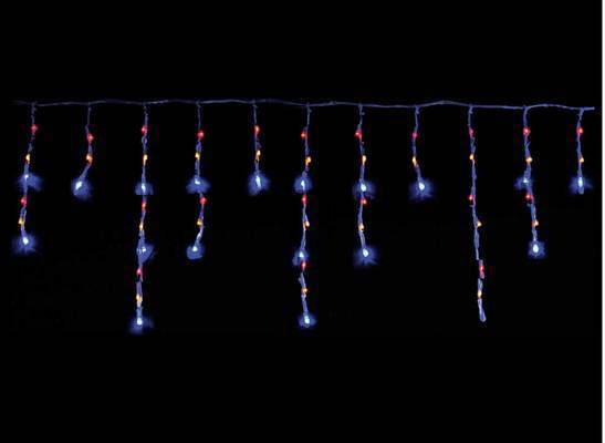 Guirlande de Noël rideau effet neige 480 LED - 7,90 m Bleu