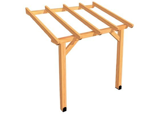 Carport adossé en bois - 3 m²