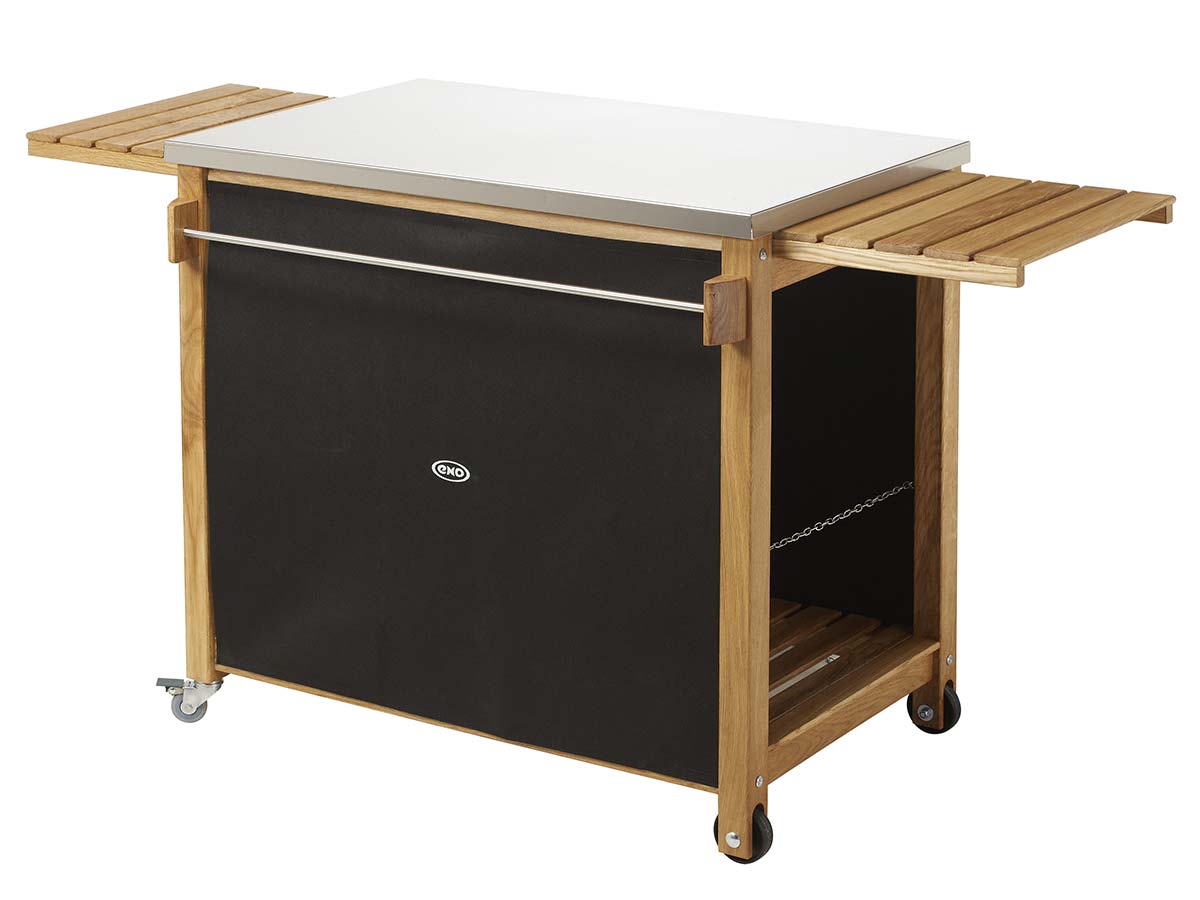 Chariot plancha bois et inox