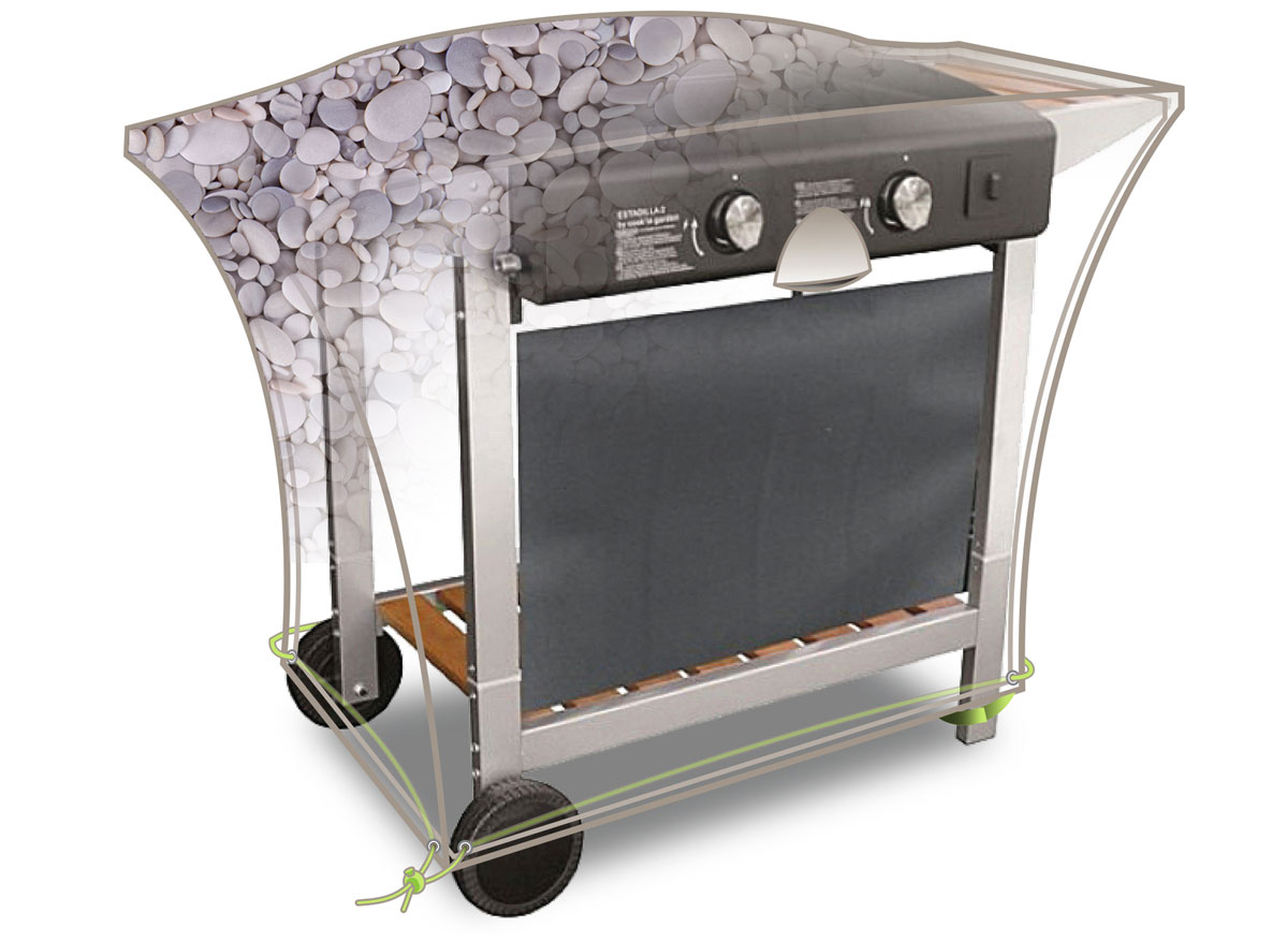 Housse chariot plancha 110 x 60 x 60 cm - Galets