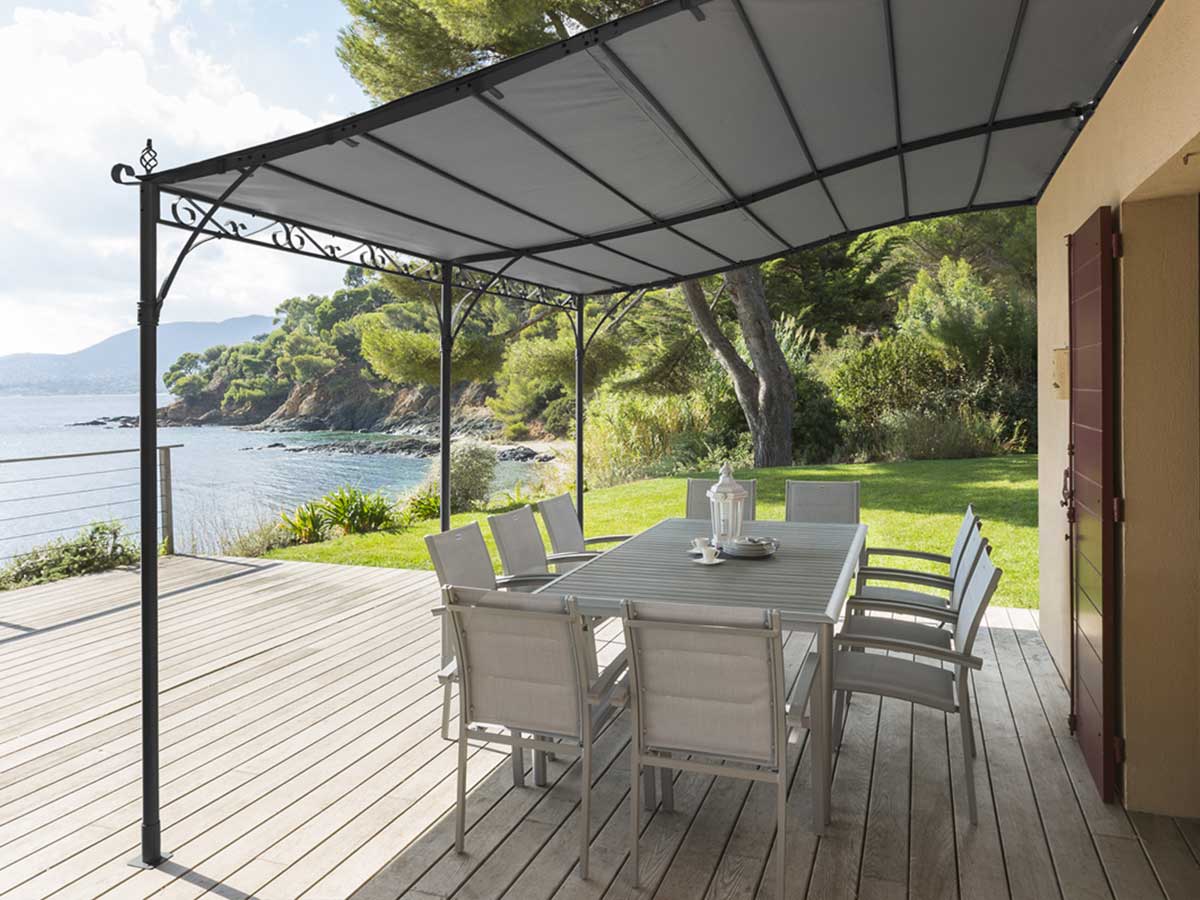 Pergola adossée Hossegor 3 x 4 m - Ardoise