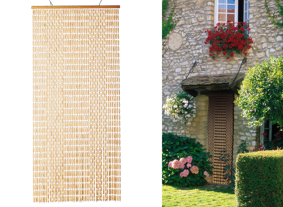 Rideau de porte Olives de buis naturel - 90 x 220 cm