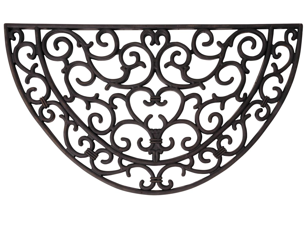 Paillasson tapis caoutchouc demi-lune - 68 x 40 cm