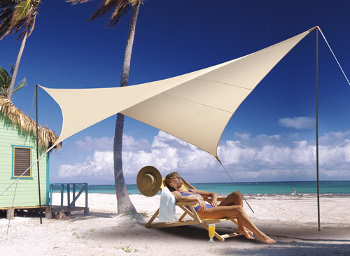 Kit voile d'ombrage carrée 3,60 x 3,60 m - Sable