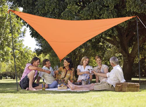 Kit voile d'ombrage triangulaire 5,00 x 5,00 x 5,00 - Terracotta