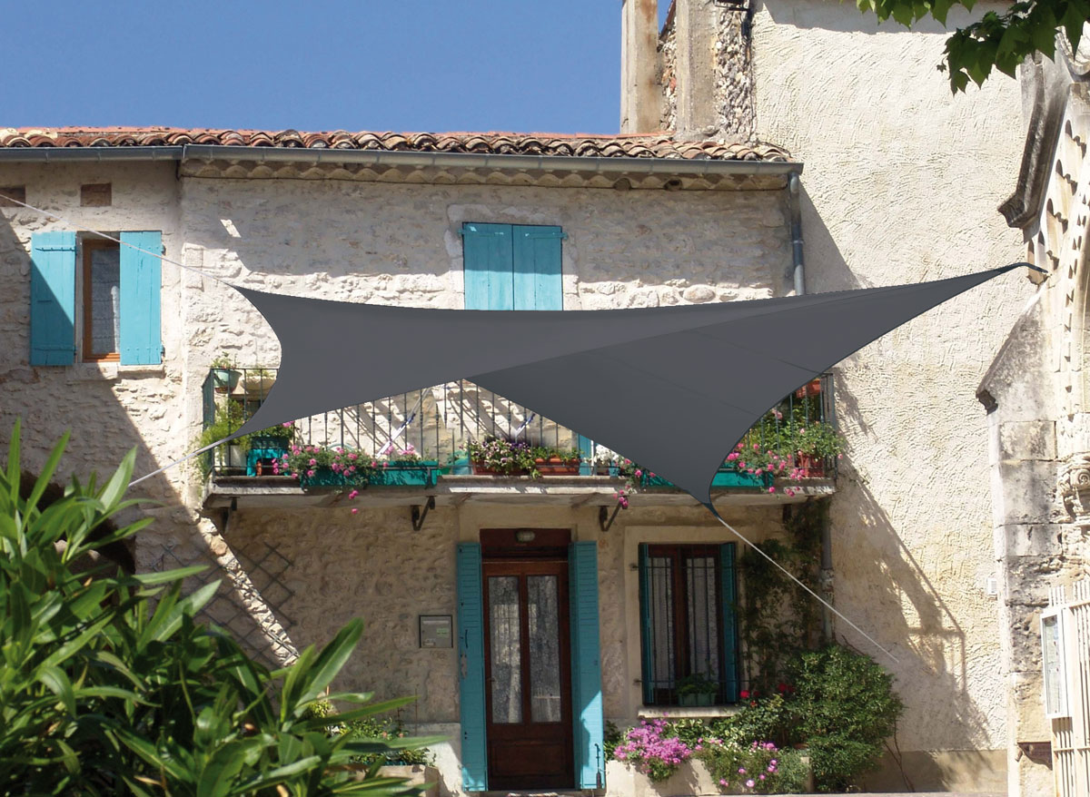 Voile d'ombrage carrée 3,60 x 3,60 m - Ardoise