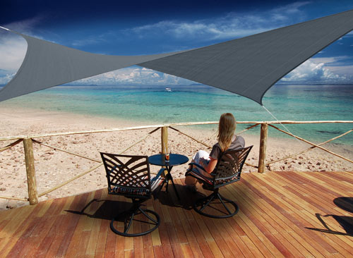 Voile d'ombrage carrée 3,60 x 3,60 m - Austral - Ardoise