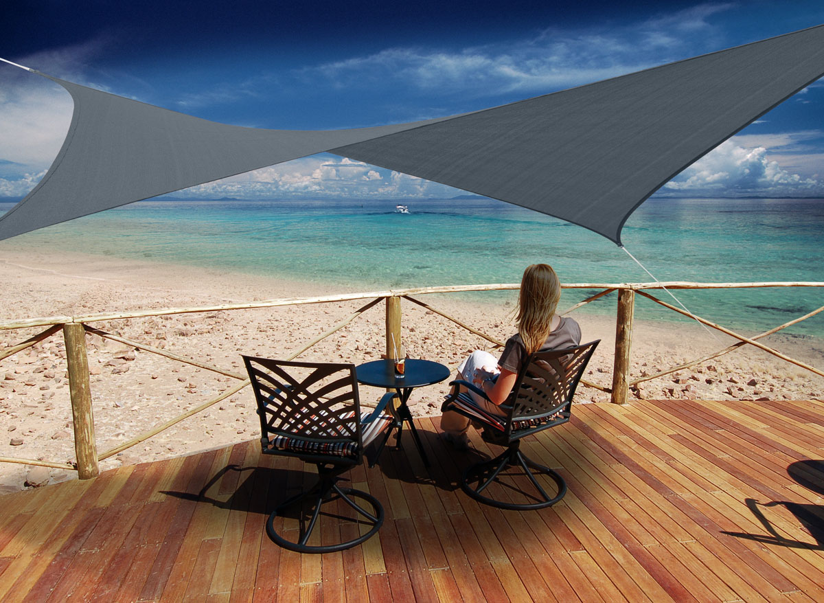 Voile d'ombrage rectangulaire 4 x 3 m - Austral - Ardoise