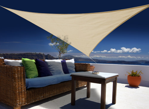 Voile d'ombrage triangulaire 3 x 3 x 3 m - Sable