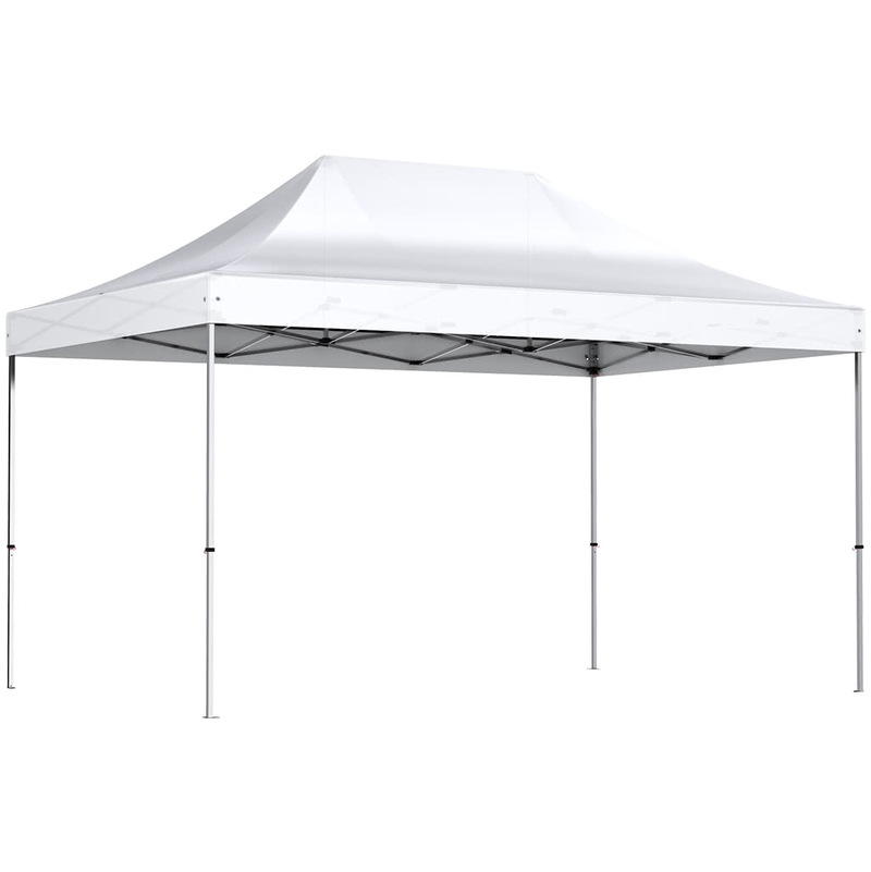 INTEROUGE Tente pliante 3x4,5 M en Acier et Polyester 300g/m² Tonnelle pliante Chapiteau Barnum Blanc