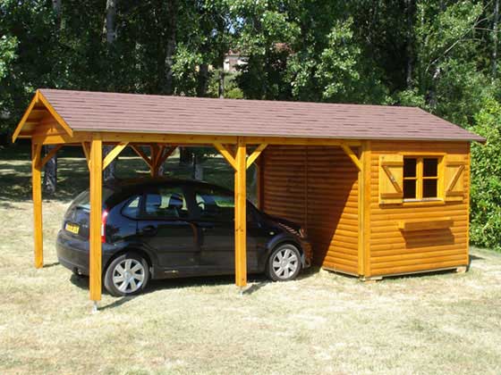 Abri jardin bois 2 en 1 - 18 m² - 3.03 x 2.03 x 2.65 m - 16 mm