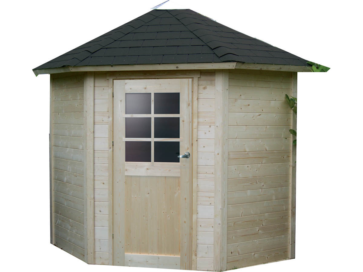 Abri jardin bois Nancy - 5.25 m² - 3.45 x 2.44 x 2.68 m - 28 mm