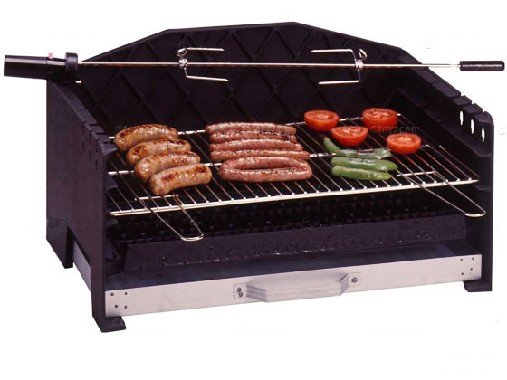 Barbecue bois Alexandrie à batir - grille rectangle : 67 x 40 cm