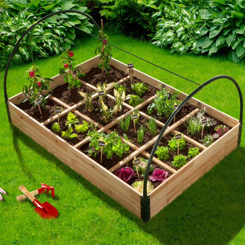 Carré potager en bois 12 compartiments