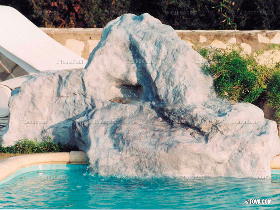 Cascade - Source en rocher décoratif - Couleur Blanc crème