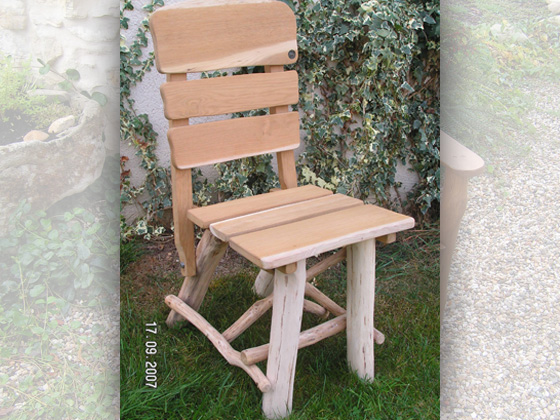 Chaise jardin - Bois naturel - Lot de 2