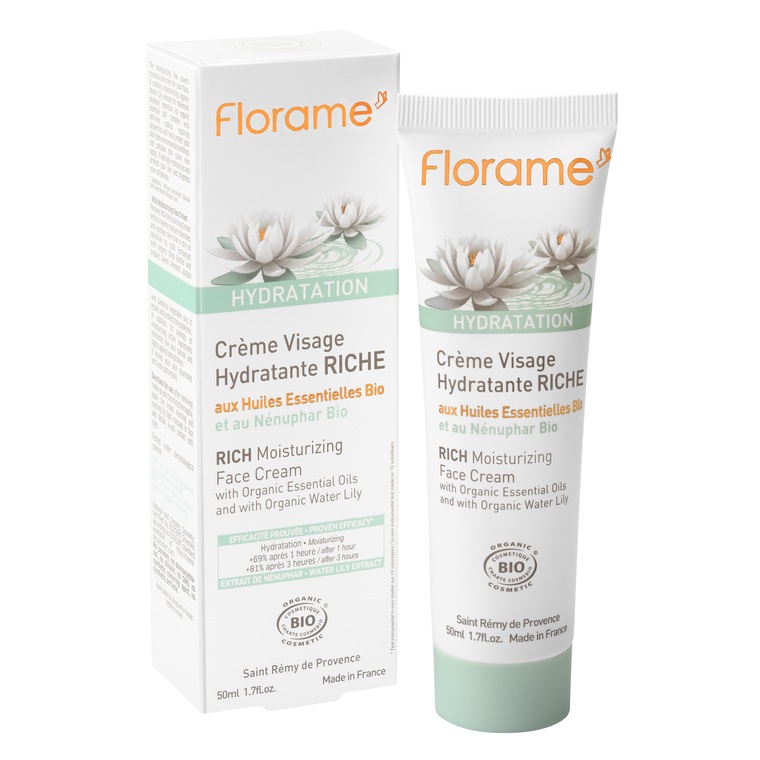 Crème de visage hydratante et riche bio en tube de 50 ml