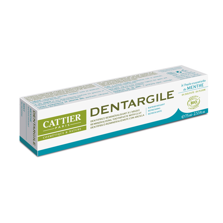 Dentifrice dentargile menthe bio en tube de 75 ml