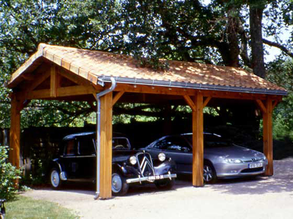 Garage bois - 30 m² - 5.00 x 6.00 x 3.75 m