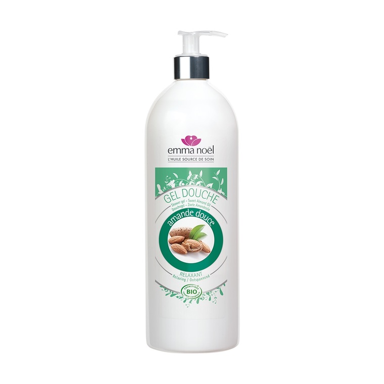 Gel douche à l’amande douce bio en flacon de 1 L