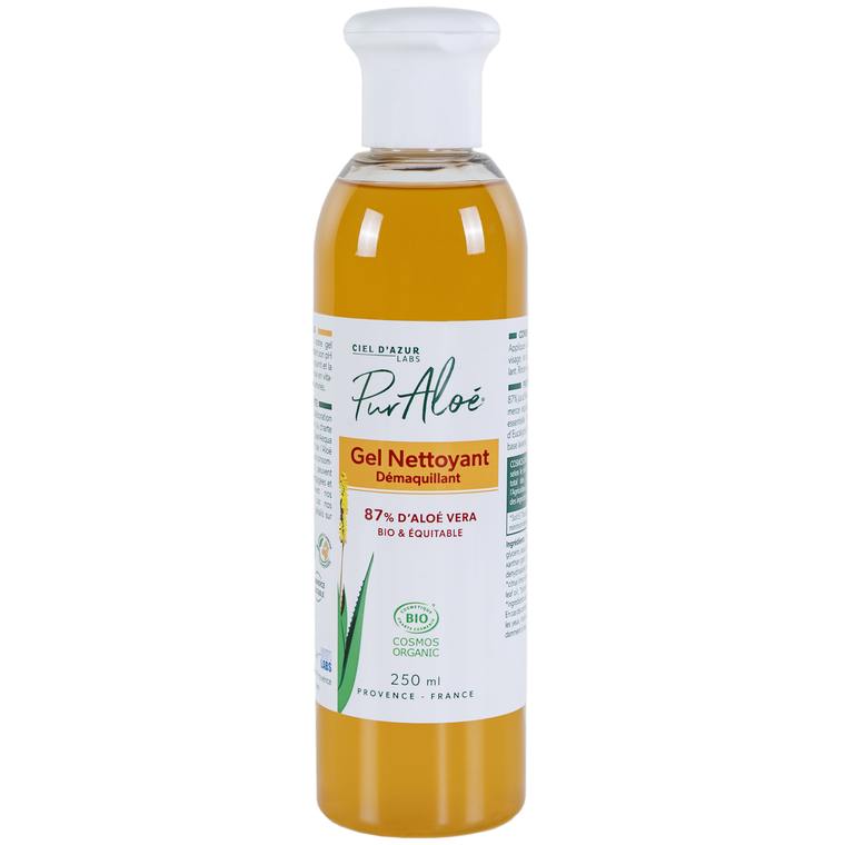 Gel nettoyant bio à l’aloe vera en flacon de 250 ml