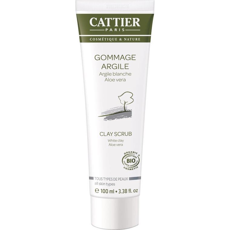 Gommage à l’argile blanche Cattier bio en format de 100 ml