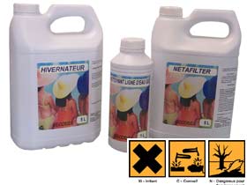 Kit d'entretien hiver - Comprenant 1 hivernateur 5L, 1 détartrant 5L et un nettoyant gel ligne d'eau