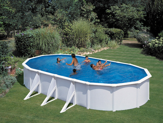 Kit piscine acier ovale Atlantis blanche - 7.30 x 3.75 x 1.32 m