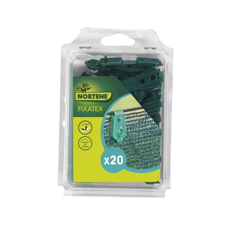 Lot de 20 clips Fixatex vert, 34 x 20 cm