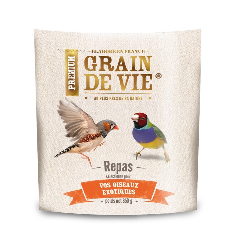 Mélange pour oiseaux exotiques Grain de Vie - 850 g