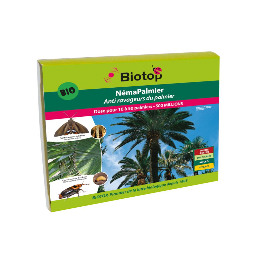 Nématodes NémaPalmier contre ravageurs du palmier BIOTOP - 500 millions pour 10 à 50 palmiers