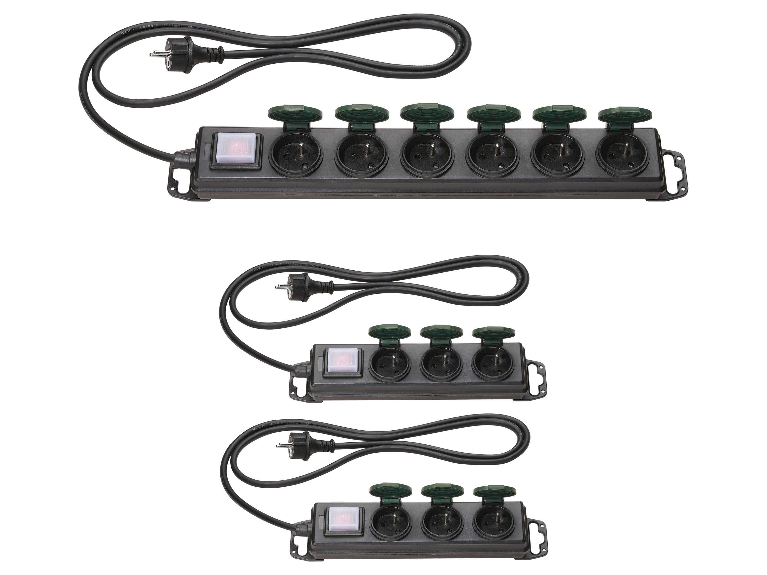 PARKSIDE® Bloc multiprise pour extérieur, 6 / 2x 3 prises